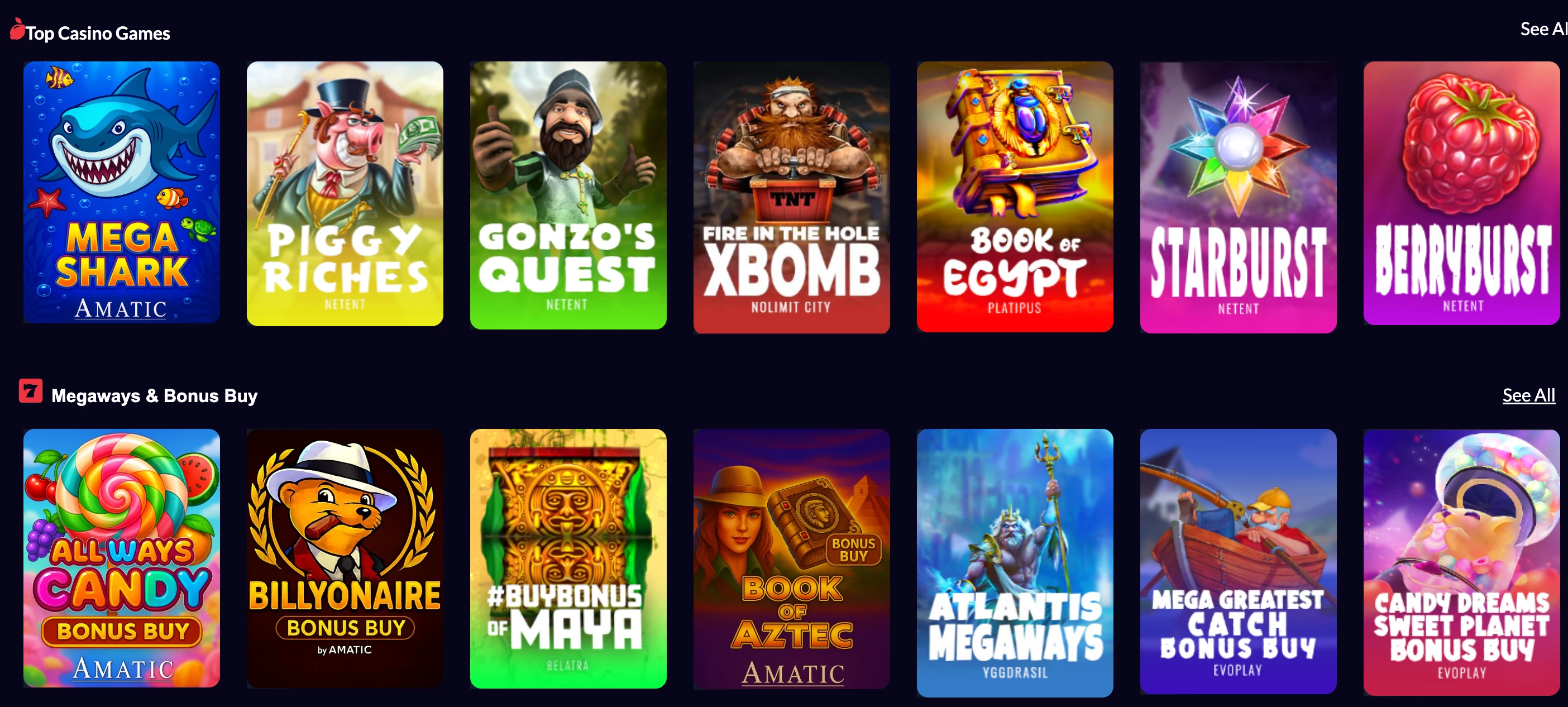 Angliabet game selection